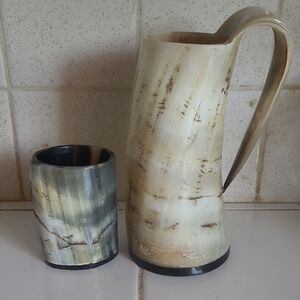 Elegant Cream and Gray Drinkware Set